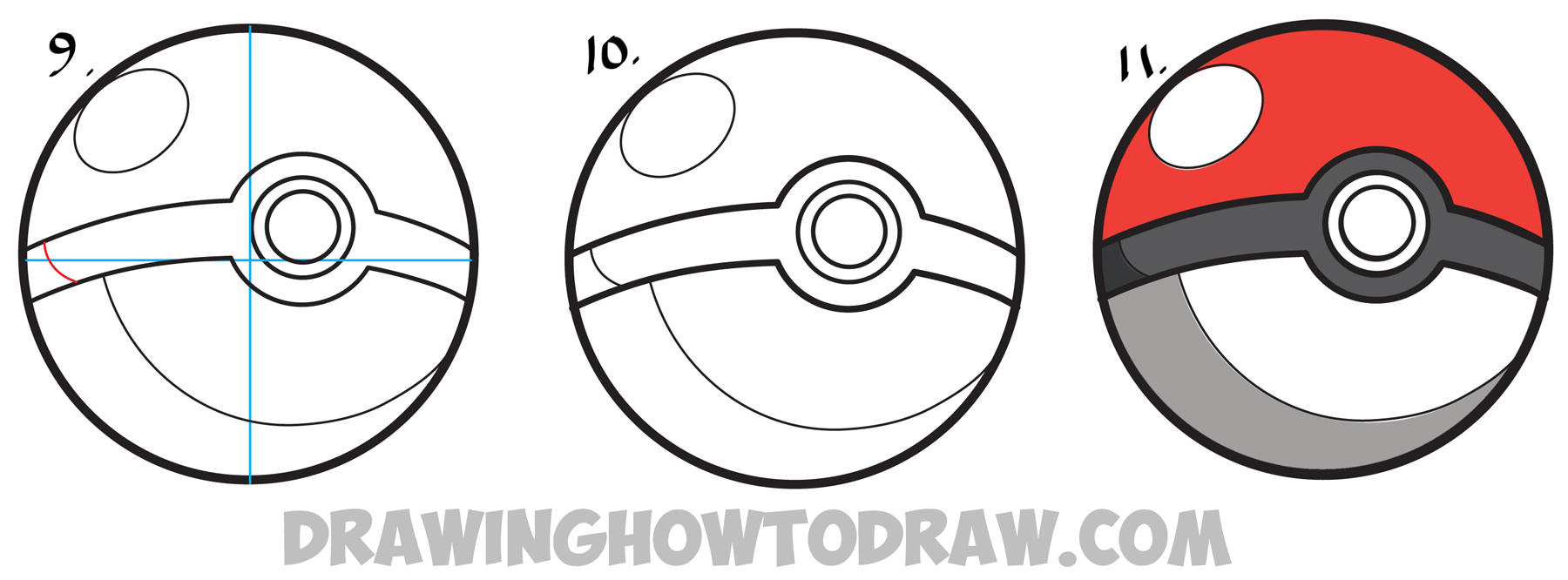 1800x666 How To Draw A Pokeball From Pokemon - Pokemon Pictures Drawing