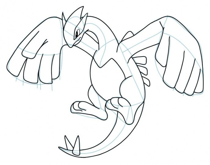 688x543 How To Draw Lugia Pokemon Step - Pokemon Pictures Drawing