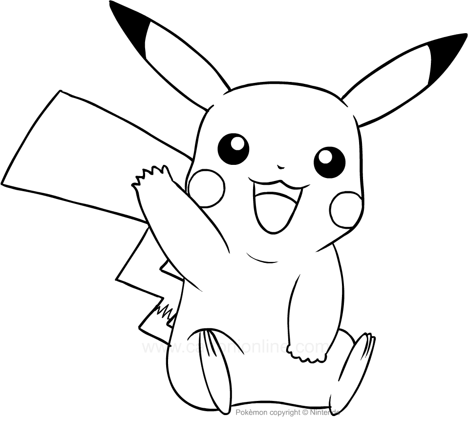 Drawing Pikachu Of The Pokemon Coloring Page - Pokemon Pikachu Drawing. 