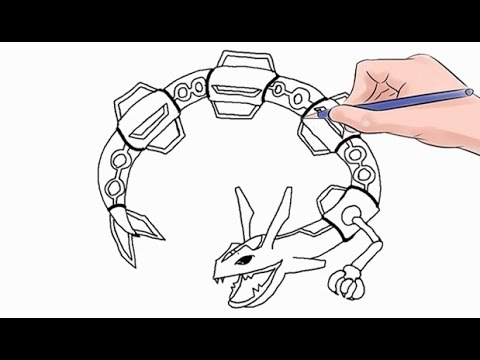 480x360 How To Draw The Pokemon Rayquaza Easy Step - Pokemon Rayquaza Drawing