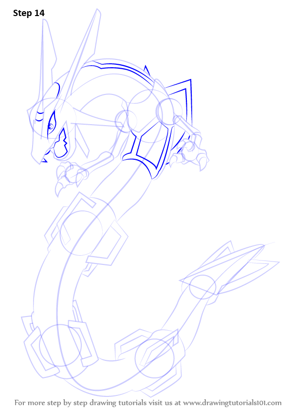 598x844 Learn How To Draw Rayquaza From Pokemon - Pokemon Rayquaza Drawing