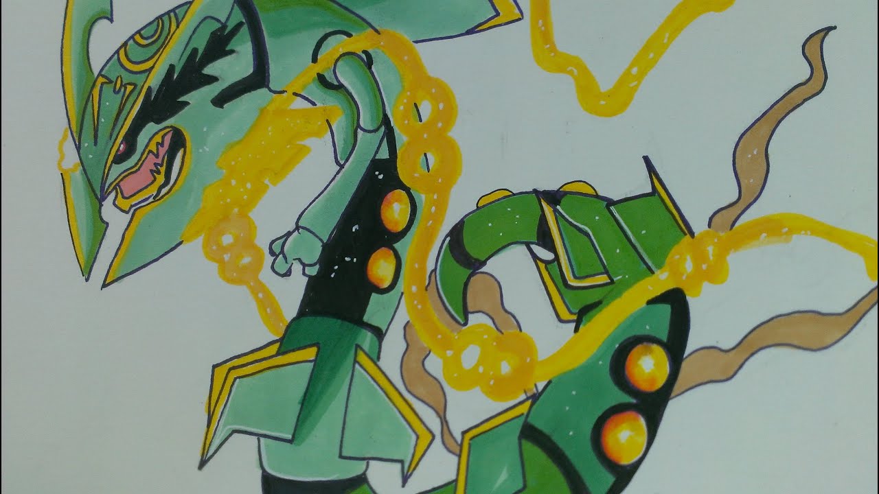 1280x720 prismacolor speed draw mega rayquaza - Pokemon Rayquaza Drawing
