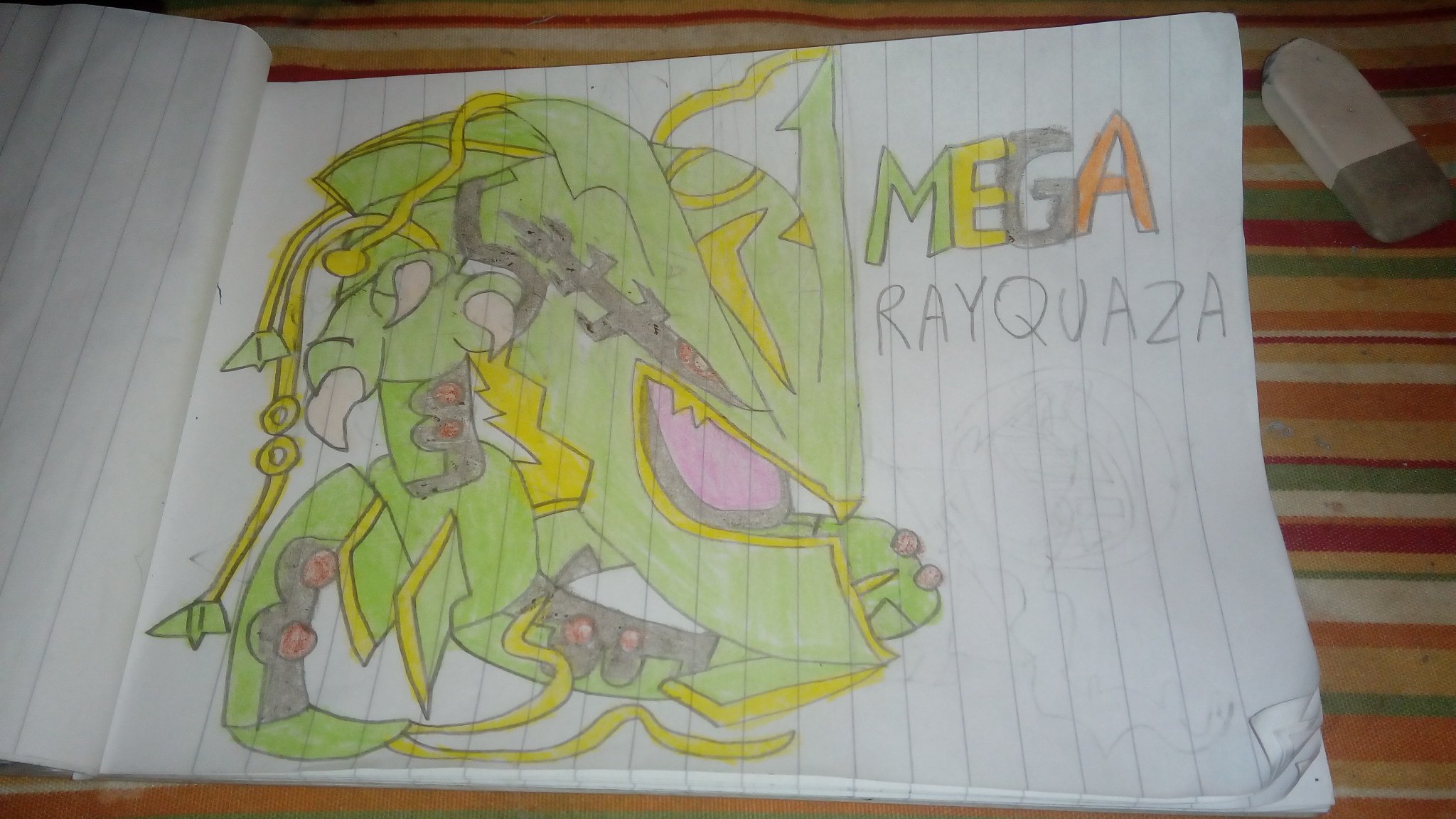 2048x1152 Random Pokemon Drawings My Drawing Of Mega Rayquaza - Pokemon Rayquaza Drawing