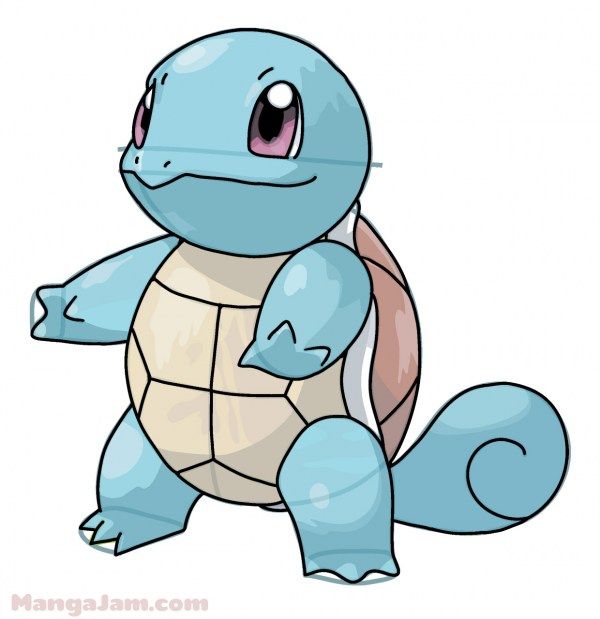 600x619 How To Draw Squirtle From Pokemon Step - Pokemon Squirtle Drawing