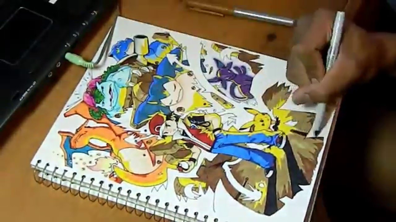 1280x720 drawing pokemon trainer red team - Pokemon Trainer Drawing