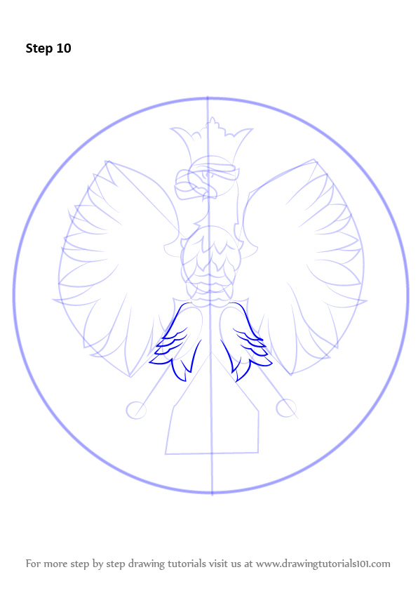 596x842 Learn How To Draw Polish Eagle - Poland Drawing