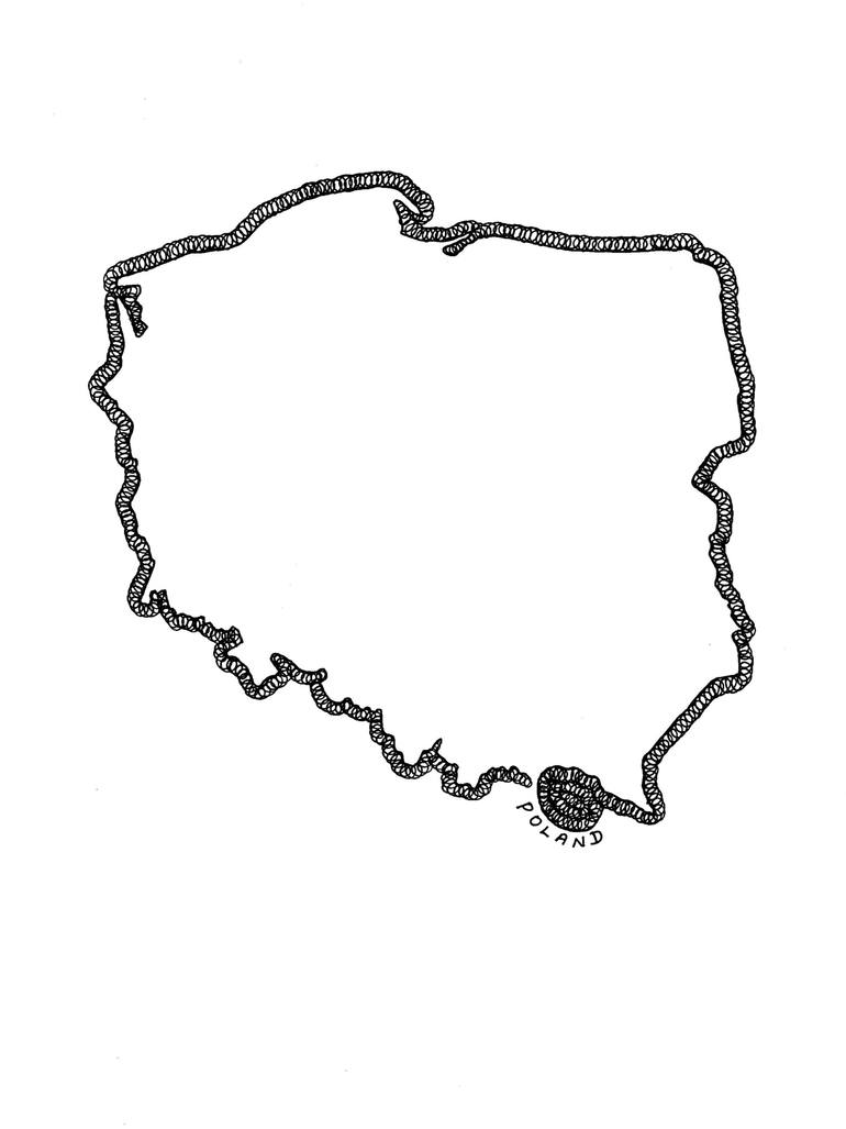 770x1027 Poland Border Drawing - Poland Drawing