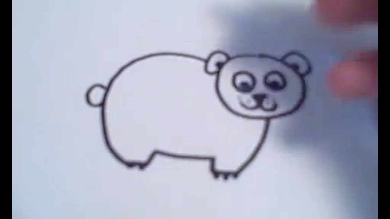 1280x720 How To Draw A Cartoon Polar Bear - Polar Bear Cartoon Drawing