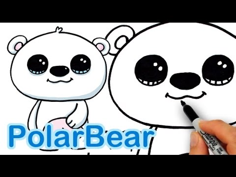 480x360 How To Draw A Polar Bear Cute And Easy - Polar Bear Cartoon Drawing