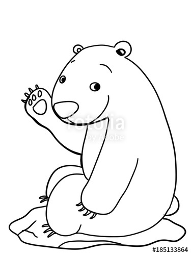 375x500 Cute Polar Bear Drawing Illustration Cartoon Stock Photo - Polar Bear Cartoon Drawing