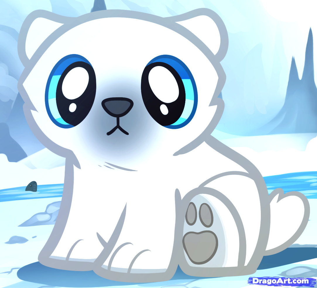 1083x986 how to draw a baby polar bear, polar bear cub, step - Polar Bear Cute Drawing