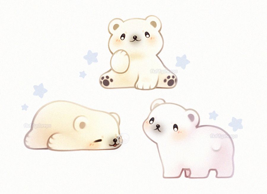 900x653 polar bears cuties cute animal drawings, kawaii art, cute art - Polar Bear Cute Drawing