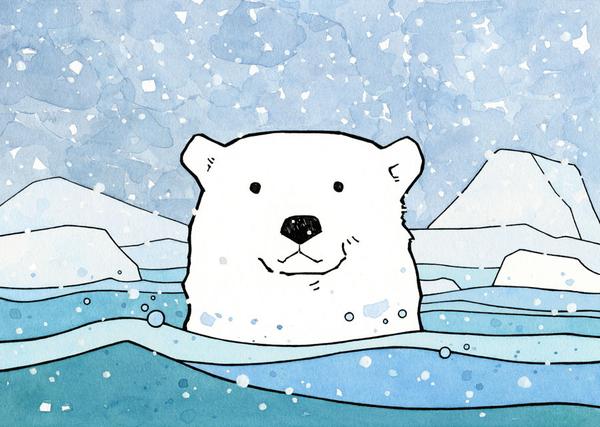 600x427 illustrated polar bear facts for kids - Polar Bear Drawing
