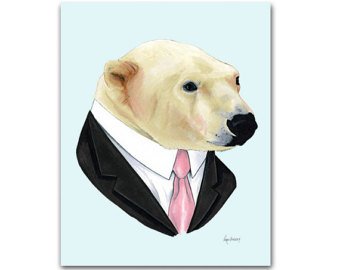 340x270 Polar Bear Drawing Etsy - Polar Bear Drawing