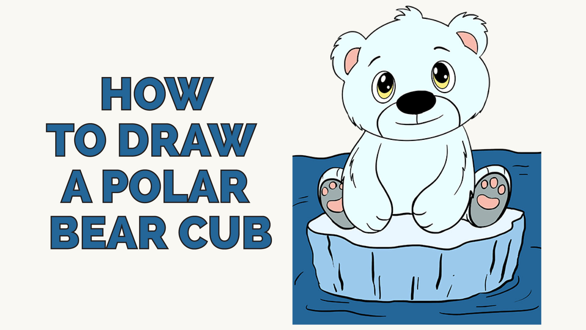 1920x1080 polar bear drawing for kids and how to draw a polar bear cub - Polar Bear Drawing Easy