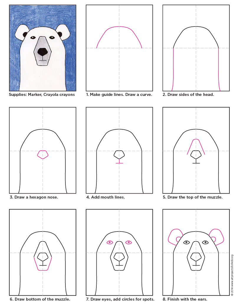 814x1037 Draw A Polar Bear Art Projects For Kids - Polar Bear Drawing Easy