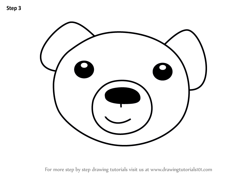 848x602 Learn How To Draw A Polar Bear Face For Kids - Polar Bear Drawing Step By Step