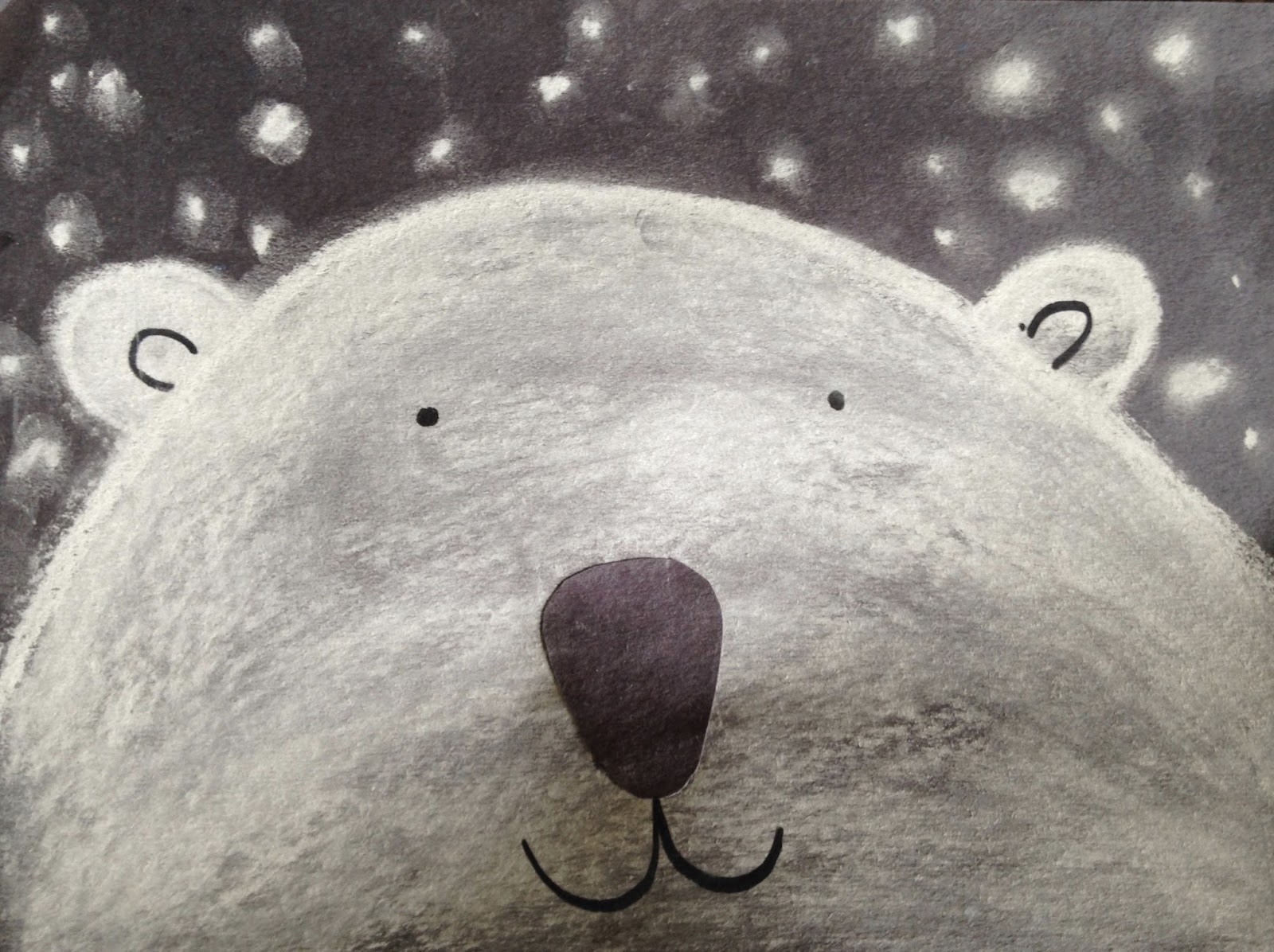 1600x1196 candice ashment art make a super soft polar bear with snowflakes - Polar Bear Face Drawing