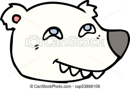 450x310 Cartoon Polar Bear Face Vector Clipart - Polar Bear Face Drawing