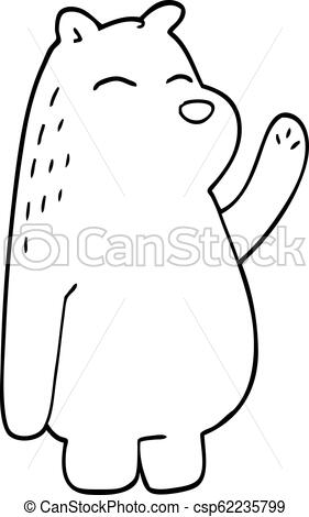 281x470 line drawing cartoon polar bear waving - Polar Bear Line Drawing