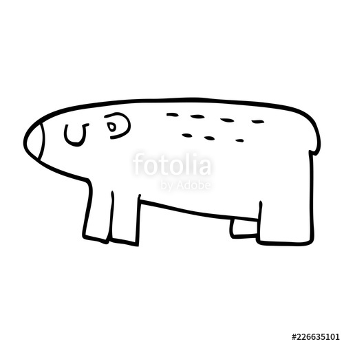 500x500 Line Drawing Cartoon Polar Bear Stock Image And Royalty Free - Polar Bear Line Drawing