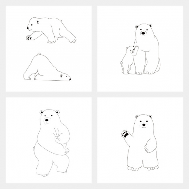 640x640 drawing cartoon cute polar bear draft,cartoon,polar bear,drawing - Polar Bear Line Drawing