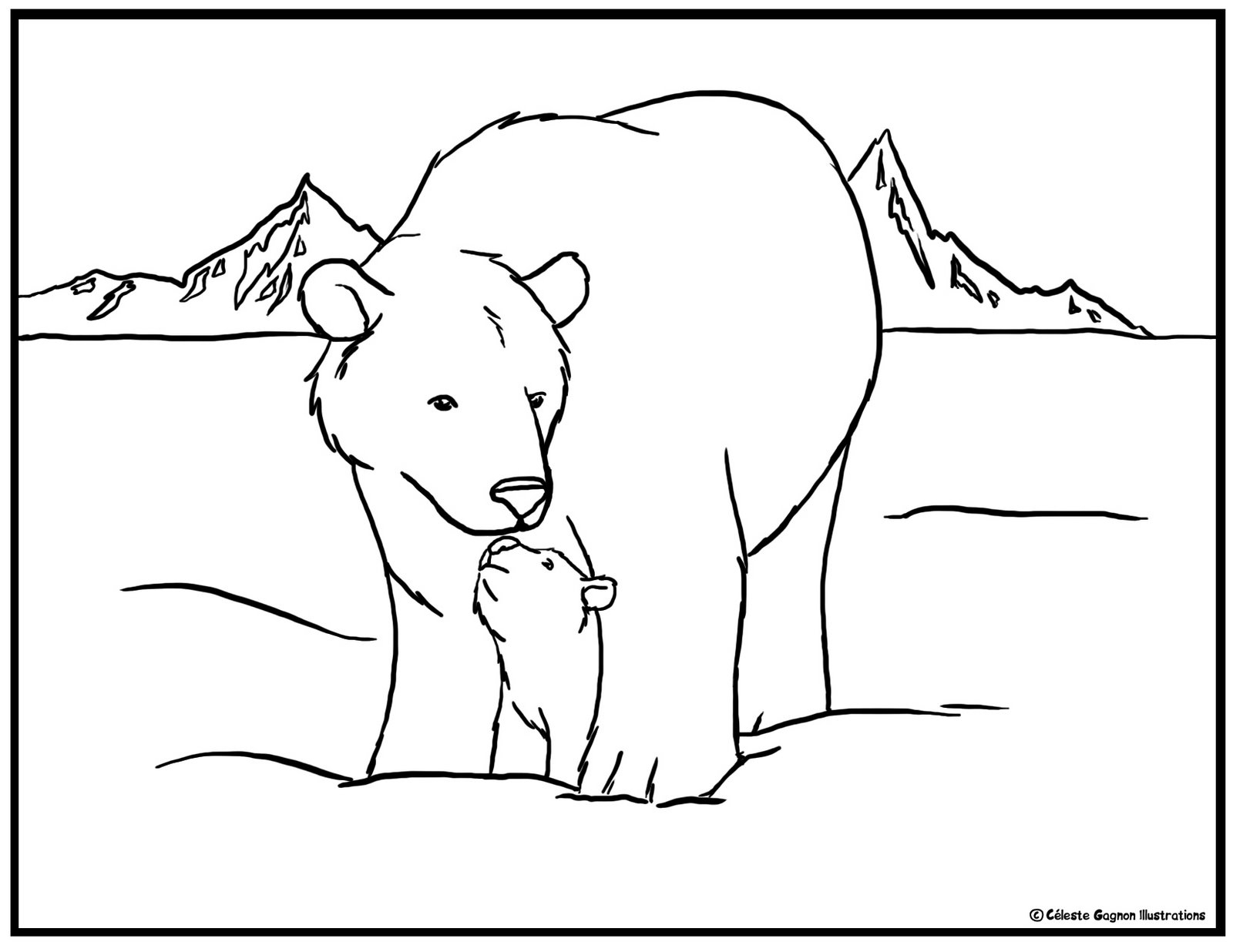 1600x1236 polar bear outline drawing coloring pages draw a polar bear - Polar Bear Outline Drawing