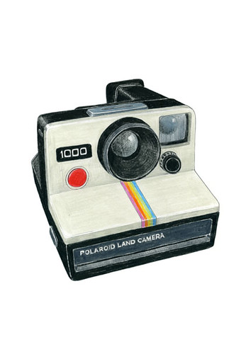 354x500 Polaroid Camera Drawing - Polaroid Camera Drawing