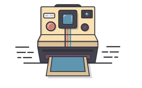 487x304 Draw A Vintage Polaroid Camera Icon Illustrator - Polaroid Drawing