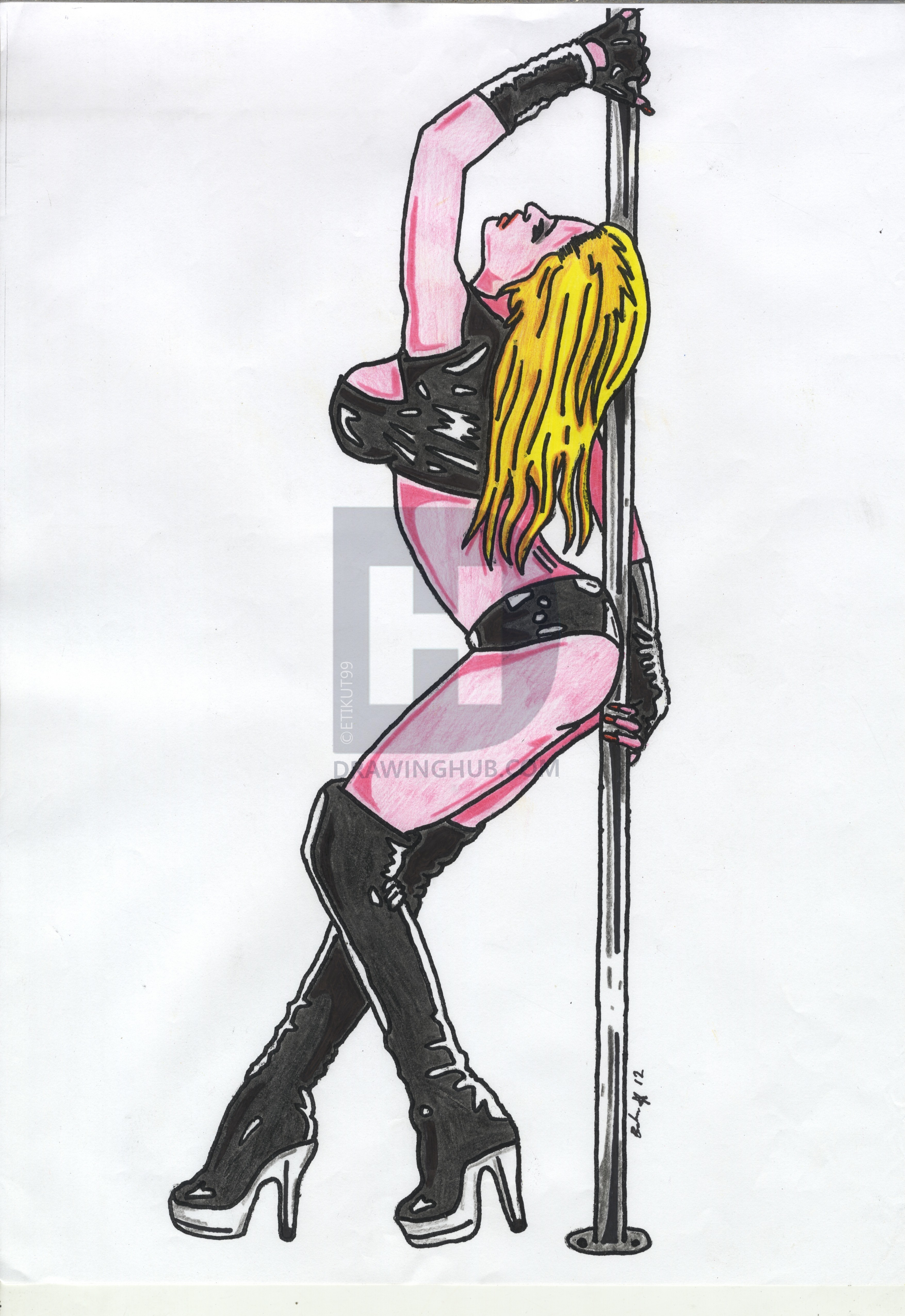 3509x5100 pole dancer drawing - Pole Dancer Drawing
