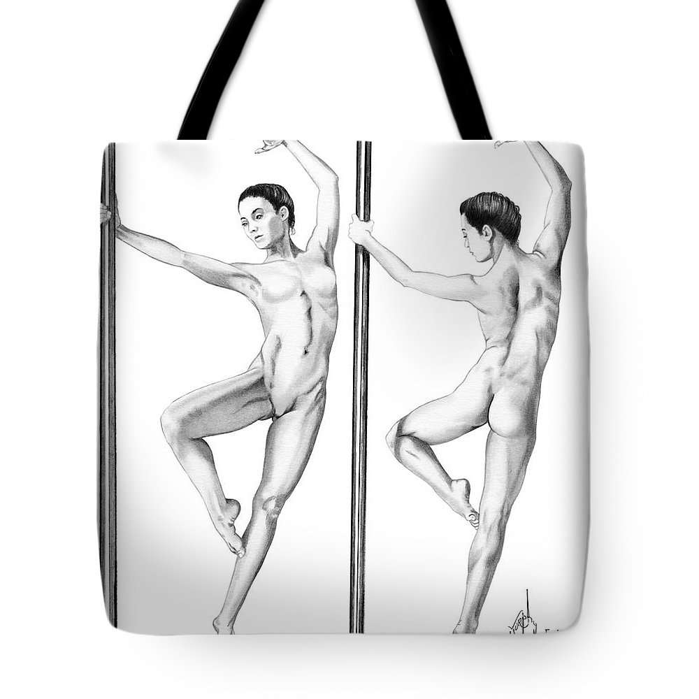 1000x1000 pole dancer figure drawing tote bag for sale - Pole Dancer Drawing