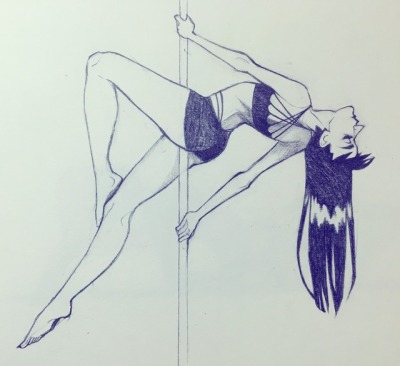 400x366 pole dancing pose tumblr - Pole Dancer Drawing