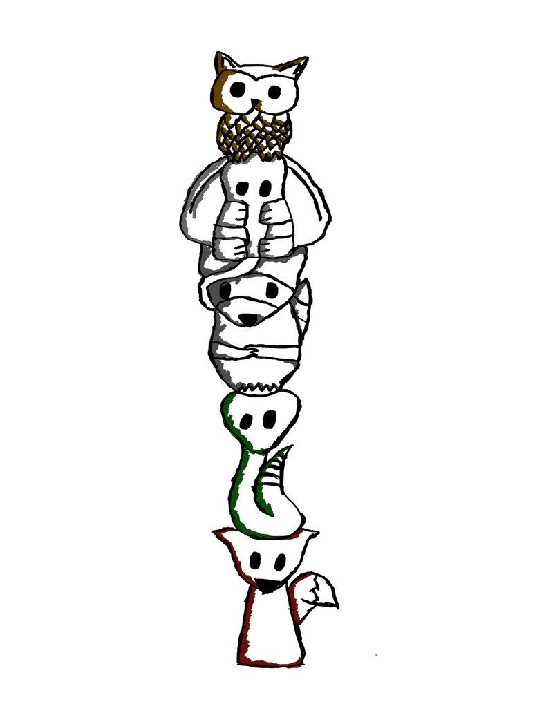 774x1032 Lion Drawing Totem Pole For Free Download - Pole Drawing