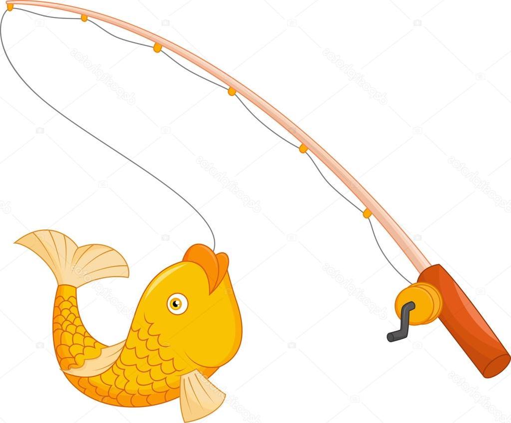 1023x847 Top Stock Illustration Fishing Pole With Fish Drawing - Pole Drawing
