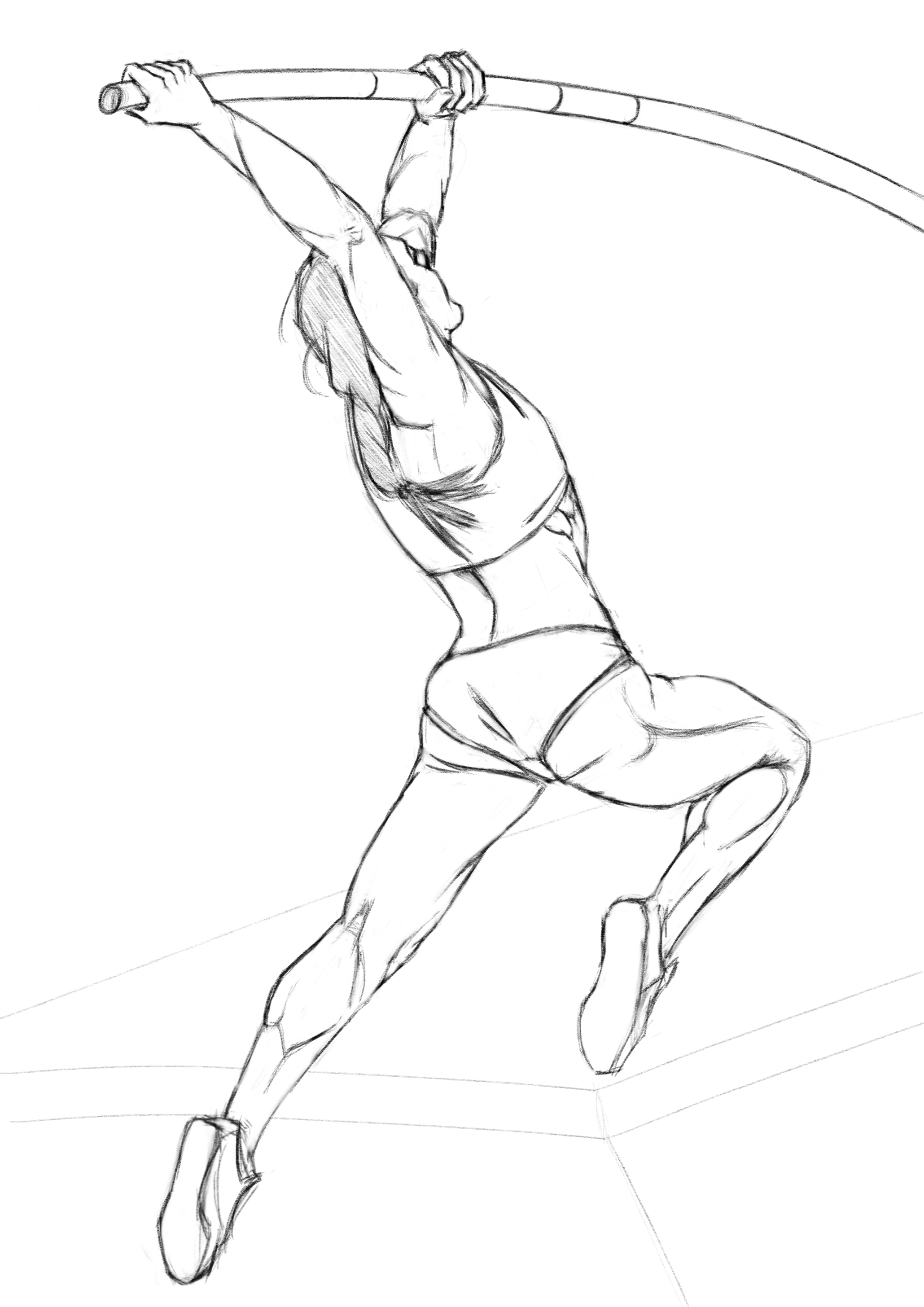 Pole Vault Drawing at PaintingValley.com | Explore collection of Pole ...