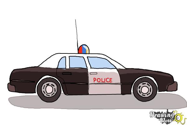 600x400 how to draw a police car - Police Car Drawing
