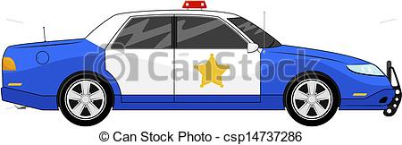 450x162 illustration of generic blue police car side view isolated - Police Car Line Drawing