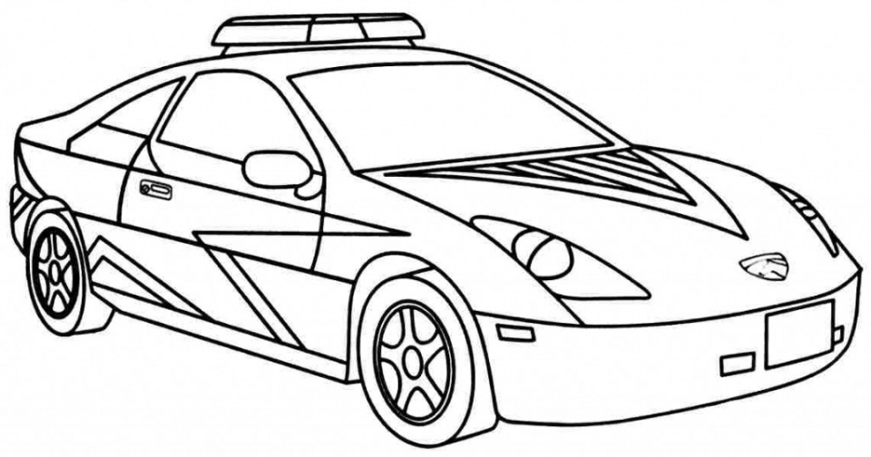 960x504 police car coloring - Police Car Line Drawing