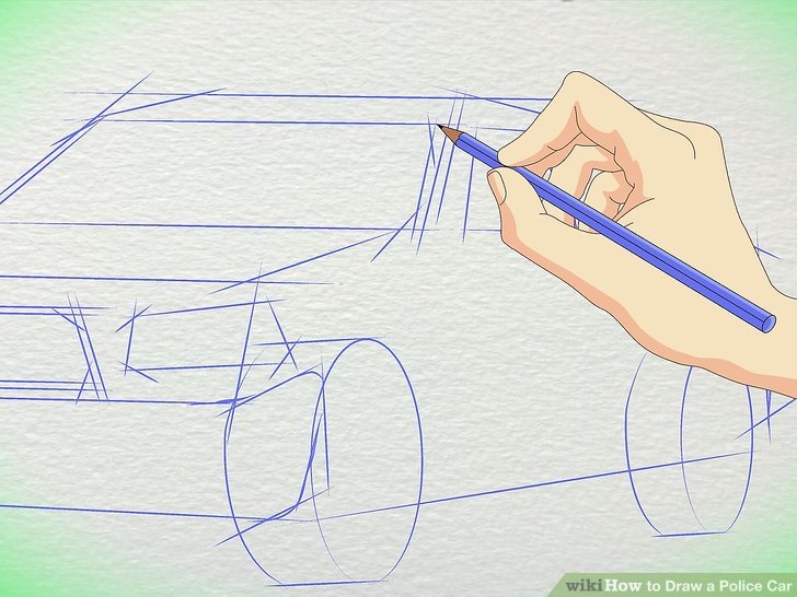 728x546 ways to draw a police car - Police Car Line Drawing