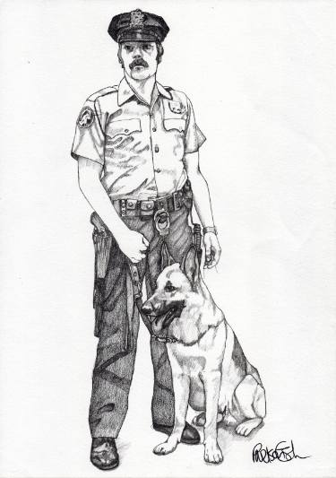 375x533 K Drawing - Police Dog Drawing