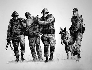 300x227 Police Drawings Pixels - Police Dog Drawing