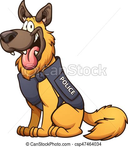 410x470 police dog cartoon police dog vector clip art illustration - Police Dog Drawing