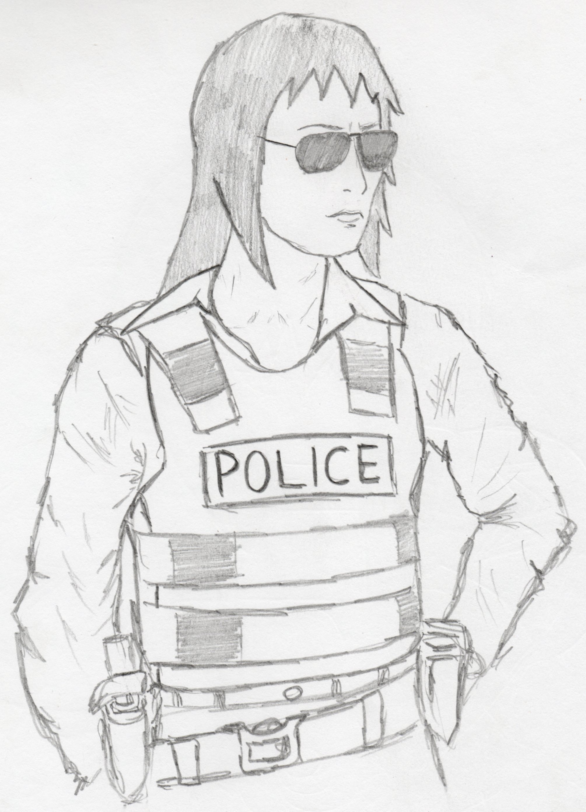 Sketch Cop Drawing A Line with Realistic