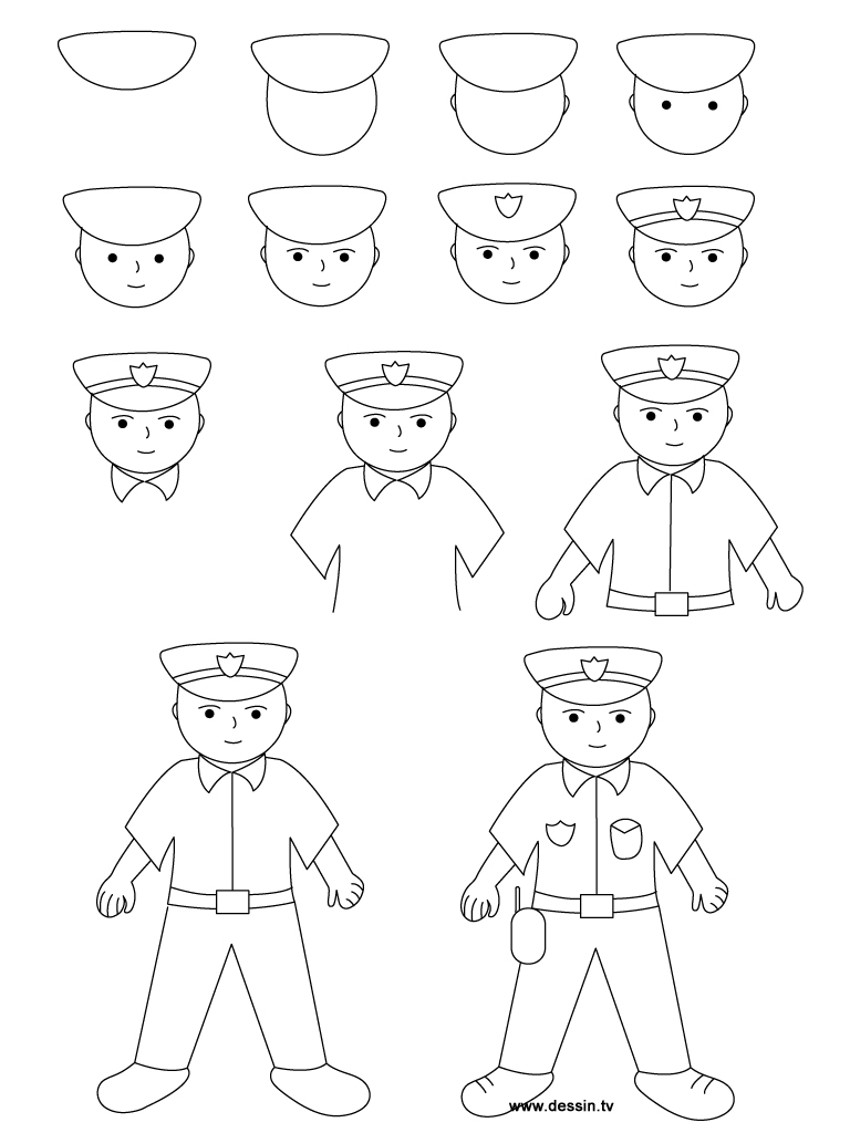 768x1024 drawing policeman - Police Drawing