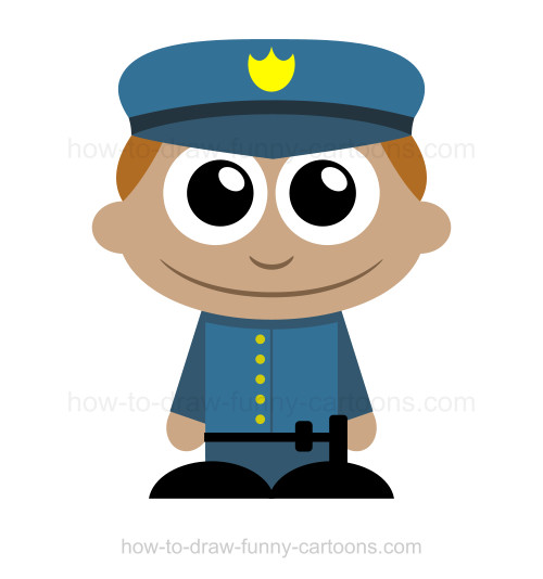 500x534 how to draw a policeman - Police Hat Drawing
