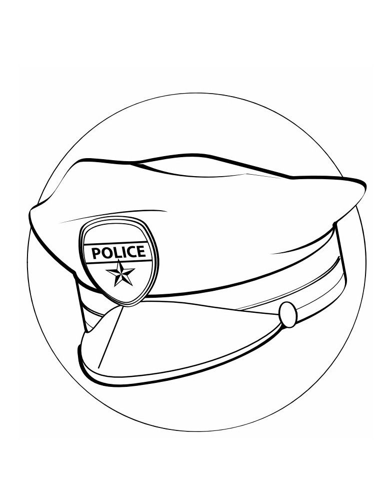 784x999 Police Hat Coloring - Police Hat Drawing