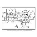 150x150 learn how to draw policeman outside police station scene - Police Station Drawing