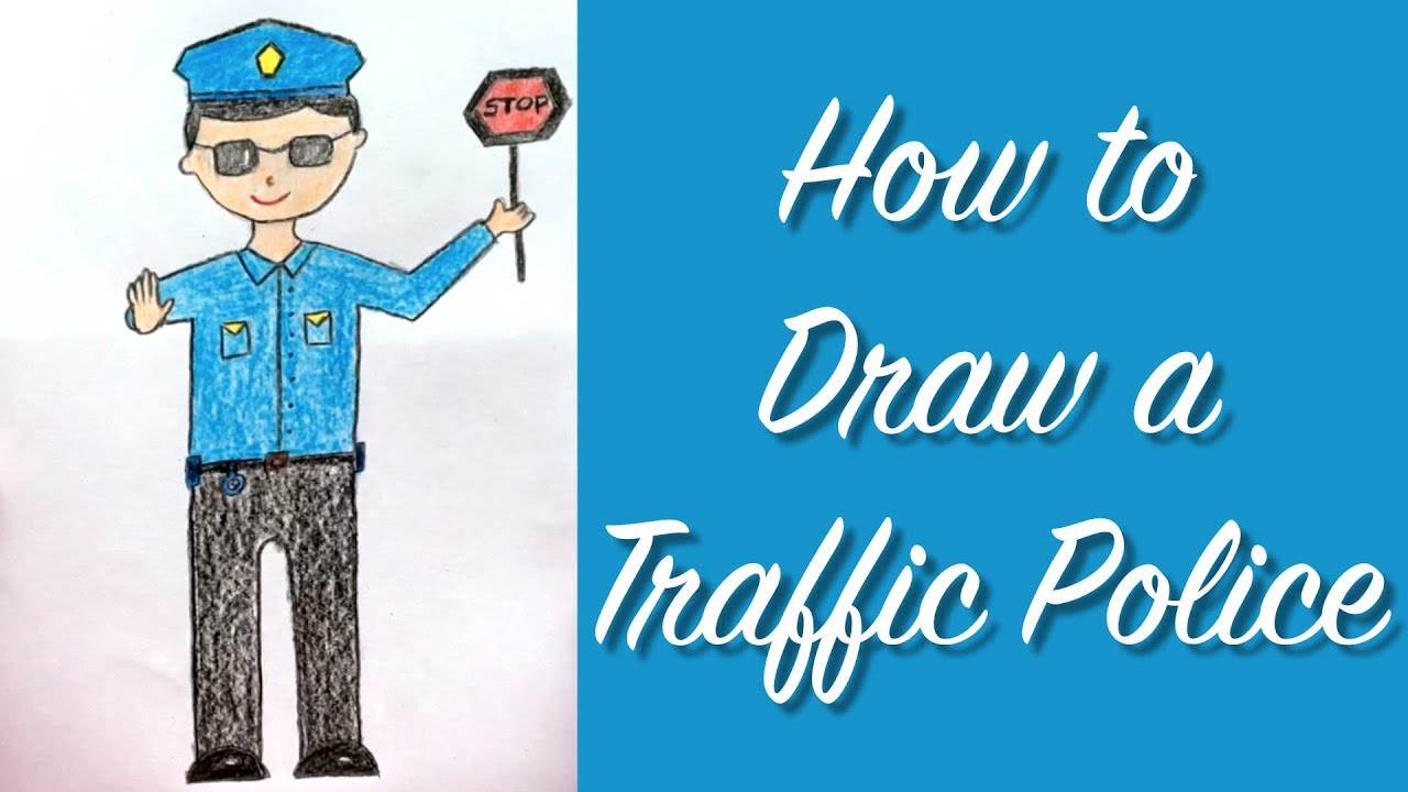 1280x720 How To Draw A Traffic Police Kids Drawing Booboopaintz - Police Uniform Drawing
