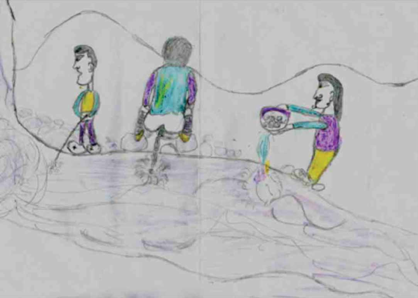 850x606 drawing of open defaecation 'this picture shows the pollution - Pollution Drawing