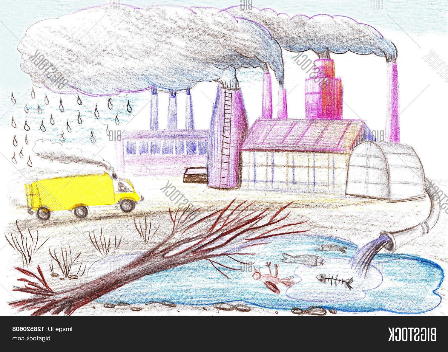 Рисунки детей на тему экология заводы